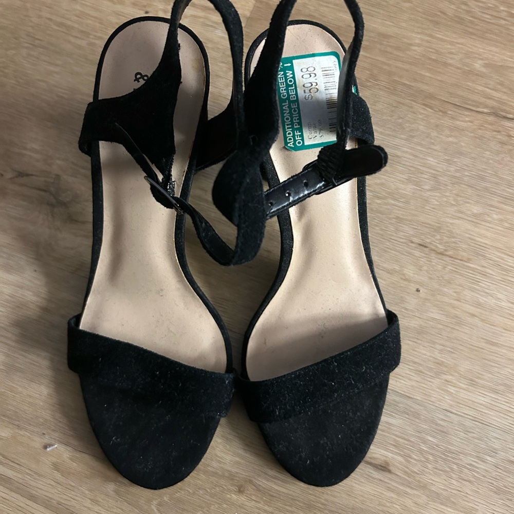 Brand new black suede sandals w/o tags